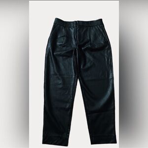 Banana Republic Black Leather-Style Trousers